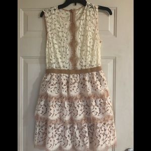 BCBG lace dress.   Needs a nude tank underneath. Is not included with dress.